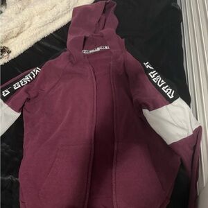 Victoria's Secret Kids Burgundy and White Hoodie